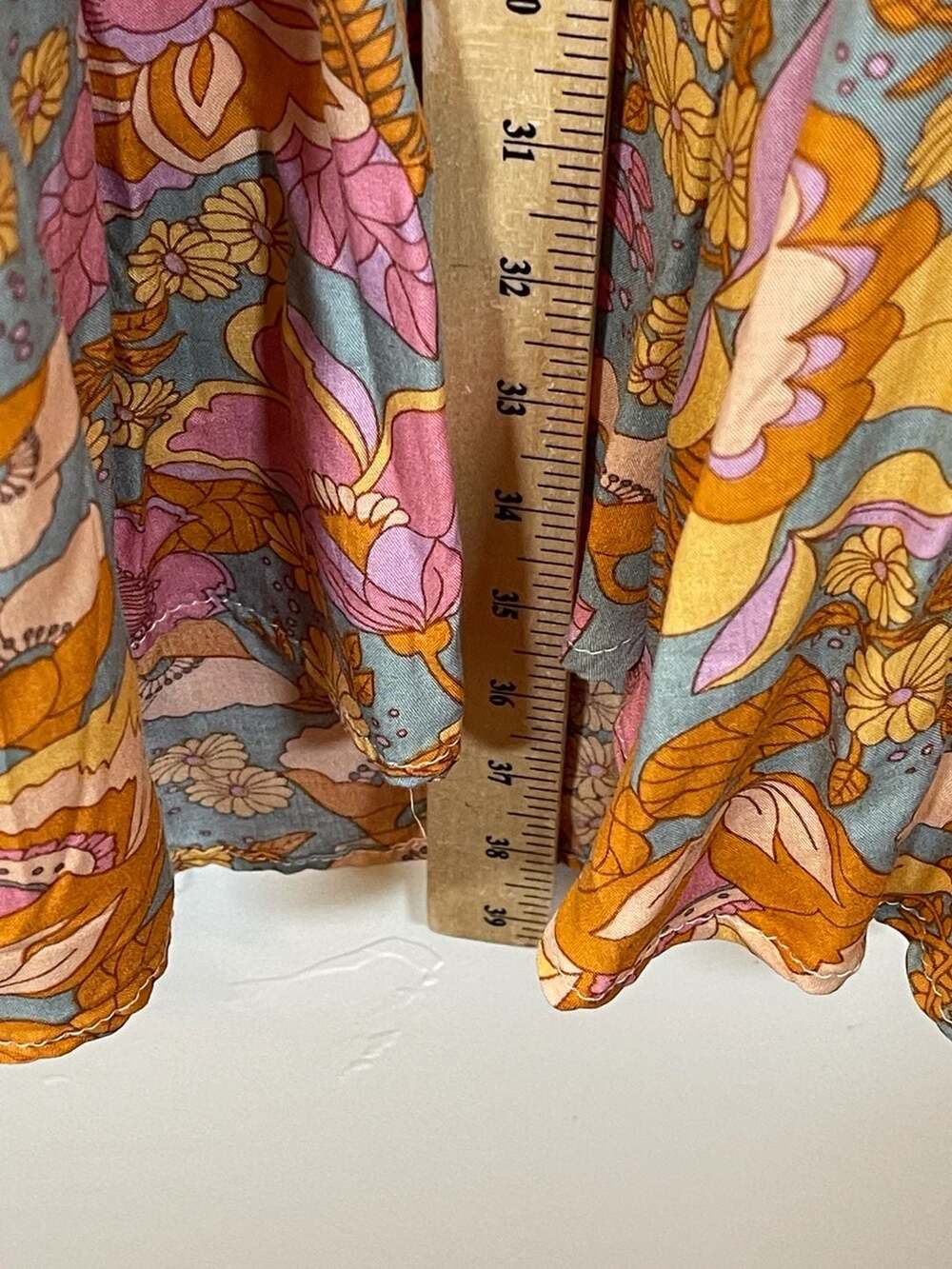 Floral Pink Orange Print Maxi Boho Dress Free Size - Picture 6 of 6